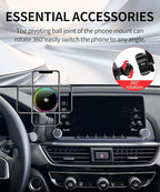 Qi2.2 25W Magnetic Car Mount Charger for Honda Accord 2018-2025 Accessories, for Fast Charging Cell Phone Holder 8 Inch Screen Fixed Clip with Cooling Fan＆54W Fast Adapter
