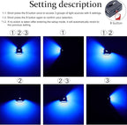 Lcyam Three Sides Emit Light USB Type-A Car LED Ambient Light 7Leds RGB Atmosphere Lamp, Interior Dimmable Mood Lighting for Cars/SUV/Trucks