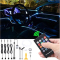 4 m Optic Fiber Car Ambient Lighting Kit RF Remote Control 8 Colors Multicoloured Music Interior Lighting Kit 12V 1W