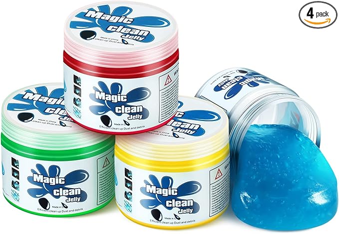 DNA MOTORING 4 Pack Car Cleaning Gels Auto Detailing Tools Cleaning Putty Car Interior Cleaner, Car Jelly Cleaner, Keyboard Cleaner, Car Cleaning Supplies,TOOLS-00150