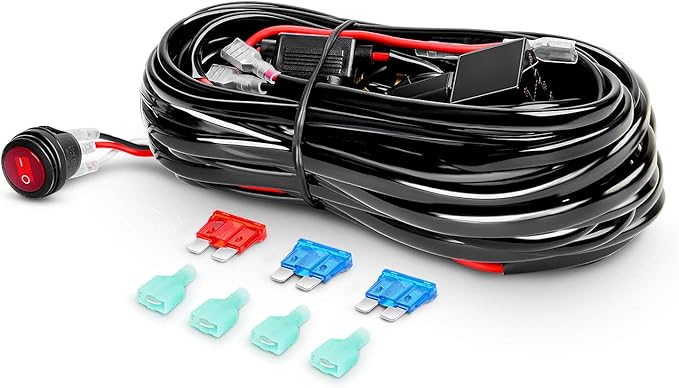 Nilight LED Light Bar Set, 12 Inch 300W Triple Row Spot Flood Combo Work Driving Lamp, 2 Pcs 4 inch 60 W with Wiring Harness for Off road ATV Boat Lighting, Year Warranty