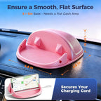 Loncaster Car Phone Holder, Car Phone Mount Silicone Car Pad Mat for Various Dashboards, Slip Free Phone Stand Compatible with iPhone, Samsung, Pink