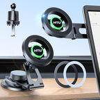 HTU 2026 Upgraded Car Phone Holder for Magsafe Magnetic Car Phone Mount [360° Adjustable 99LBS Ultra Suction] Cell Phone Holders for Tesla Cars/Gym/Mirror Mount for iPhone & Android (Black)