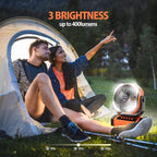 AddAcc 20000mAh Rechargeable Camping Fan - Battery Operated Fan with Light & Remote, Auto Oscillating, 4 Timer, 60 Hrs Work Cordless Tent Fan for Travel Outdoor RV Garage Power Outage Emergency