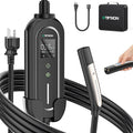 Level 2 & Level 1 EV Charger for Tesla Mobile Charging,16A,ETL Certified with 25ft Extension Cable,NACS Connector,NEMA 6-20P to 5-15P Adapter,Electric Car EV Charger for Tesla Model Y/X/3/S