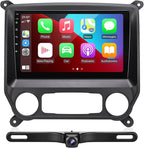 for Silverado Sierra Radio Compatible with Wireless Carplay Android Auto,Car Stereo Bluetooth Navigation GPS WiFi FM AM Multimedia Player Camera Touchscreen 8core Head Unit (2014-2018)