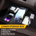 Falafa Center Console Organizer Compatible with 2025 2026 Toyota Sienna with Cup Holder, Soft Silicone Lower Center Console Tray Storage Box for 2021-2026 Toyota Sienna