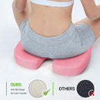 Season Guard Tailbone Pain Relief Office Chair Seat Cushion, Memory Foam Gel Seat Cushion for Sciatica Pain Relief with Washable Cover, Butt Cushion for Long Sitting, Mesh, Pink