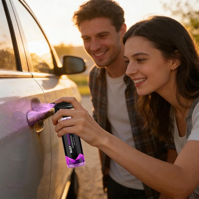 Rust Remover Spray - Polishing Coating Cleaner | 120ml Car Wheel Rust Removal Inhibitor | for Yellowing Wheel Tire Brake Rim Chain Door Hinge SUV Truck Vehicle Motorcycle