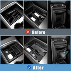 5Pcs Center Console Organizer Tray Compatible for Tesla Model Y Accessories 2024-2021 Armrest Hidden Drawer Storage Box Cup Holder (Not Compatible for Model 3 Highland & Model y Juniper)