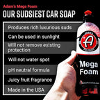 Adam’s Mega Foam (16oz) - pH Neutral Car Soap For Car Washing, Concentated For Wash Bucket, Foam Gun, Won't Strip Car Wax or Ceramic Coatings