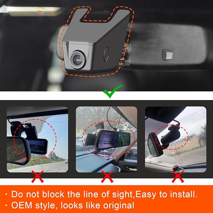 Mangoal 4K Dash Cam Custom for Ford Explorer U502 2011-2019, Base XLT ST_Line Limited Timberline Platinum King Ran(Model B), UHD 2160P Video, WiFi & App, 64GB Card