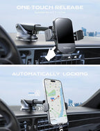 CHGeek Wireless Car Charger, 15W Fast Charging Auto Clamping Phone Holders Phone Mount fit for iPhone 17 16 15 14 13 12 Pro Max 11 XR XS, Samsung Galaxy S25 Ultra S24 S23, Black