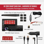 Cobra SC 220C Smart Dash Cam + Cobra 2.5A Micro USB Adapter Hardwire Kit