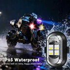 Upgraded 4-lamp high-Brightness 8-Group Wireless LED Warning Strobe Lights |8 Colors, Waterproof Lights with Remote Control| Wireless led Strobe Lights for Cars, Motorcycles, Bicycles and Drones (8)