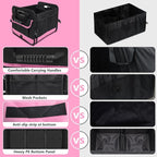 AOPHY Trunk Organizer for Car, 95L Large Capacity Trunk Storage with Non-Slip Bottom Strips, Cargo Organizer for Suv, Truck, Sedan, Waterproof Portable Car Organizers for Women Men(Pink)