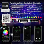 AKEPO 20W Twinkle Dual-Head Dual Color Fiber Optic Lights, Fiber Optic Star Ceiling Light Kit Sound Activated APP Remote Control for Car Starlights Headliner/Home 600pcs 13.1ft/4m Fiber Strands