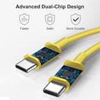 45W Tpye C Charger, USB C Charger 2-Pack iPhone 15 16 Charger 6FT with iPhone 16/16 Plus/16 Pro/16 Pro Max/iPhone 15/15 Pro Max/iPad Pro/AirPods/Galaxy S25 S24 S23 S22 S21,Android Charger(Yellow)