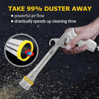 Car Cleaning Gun - High Pressure Air Blow Interior Detailing Kit With Air Duster Blower - Compressor Needed Tools (Silver)