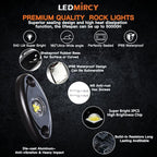 LEDMIRCY R1 White Rock Lights 30PCS High Power Underbody Pure White LED Rock Lights for UTV Trucks SUV ATV Off Road Boat Neon Trail Rig Light Underglow Trail TRAI Rig Light Waterproof Shockproof