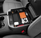 LUWU Console Organizer for 2021-2026 Tahoe & Suburban/GMC Yukon Accessories(ONLY for Standard Console w/Charging Socket) - NOT for Power Sliding Console Center Console Organizer Tray ABS Materials
