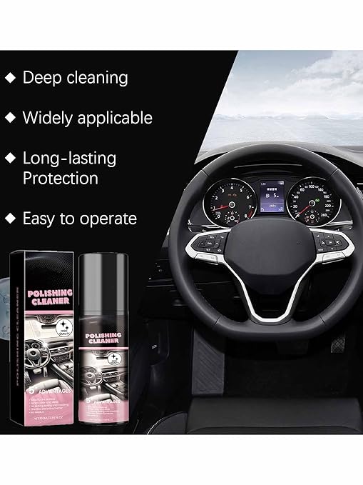 Silicona para Carro Interior Brillo Y Olor, Multipurpose Polishing Cleaner Car Interior Cleaner, Vehicle Interior Polish Interior Detailer Spray for Car, Rubber, Leather (2pcs)