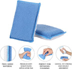 Mudder 12 Pcs Car Interior Scrubbing Sponge 5'' x 3'' Fiber Car Wax Applicator pad Household Cleaning Sponges for Leather Seat Couch Cleaning (Blue White)