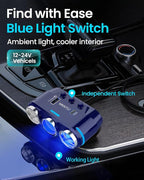 YANTU QC3.0&PD 40W Cigarette Lighter Adapter, 3-Socket 140W Cigarette Lighter Splitter with 12v USB Outlet,Car Charger Adapter with Double/Dual/USB C Charger Multi Port/Plug Outlet for Car Devices