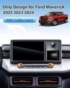 PZK Car Phone Holder for Ford Maverick 2022 2023 2024 Accessories Auto Lock Car Phone Mount with Cubby Insert Stroage Box Trunk Dash Mount Hands Free 360° Rotation