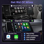 MSXTTLY 2in1 Carplay Wireless Adapter Android Auto Wireless Adapter, Mini USB Small Dongle Fast Auto Connect, Car Play Play Plug, for Apple iPhone iOS & Android 11+, OEM Wired Car Model 2017+, Black