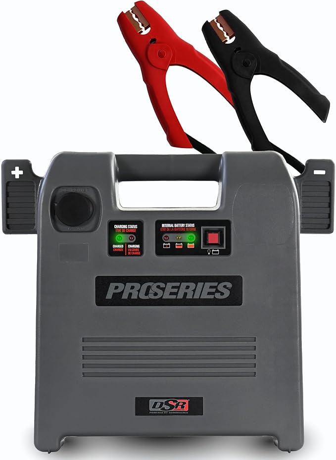 Schumacher Electric Car Battery Jump Starter & Portable Power Station - 1800 Peak Amps - 12V DC Power Outlet - With Overload & Short-Circuit Protection & Jumper Cables - DSR119
