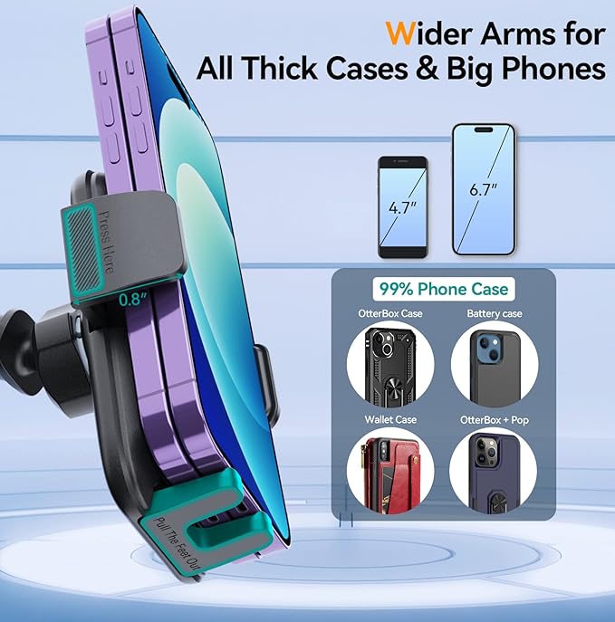 DOLYOFG Car Phone Holder Mount, [Military-Grade Suction & Super Sturdy Base] 3 in 1 Universal Phone Mount for Car Dashboard Windshield Air Vent Dash Pad Car Mount for iPhone Android Smartphone