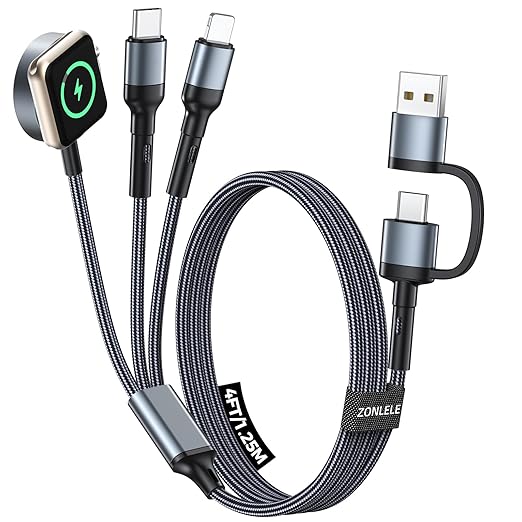 Travel Essentials for Apple Watch Charger,Multi Charging Cable for iPhone 17,iWatch Charger USB C Cord,Car Cruise RV Camping Essentials 2026 for iWatch Ultra/11&iPhone 16/15, Xbox One Cables