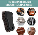 Upholstery Brush Set, Horse Brush Set, Convertible Top Brush, Cleaning Brush for Leather,Carpet, Car and Long Bristle Horse Hair Car Cleaning Brush for Car Interior Leather Seat and Home Furniture