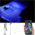 RGB Car Footwell Ambient Lighting Kit 16.7 Millions Colors Sound Active Music Sync APP Control Cigarette Lighter Car Interior Multicolored Footwell Atmosphere Light DC 12V