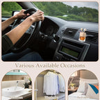 Zubebe 100 Pcs Car Diffuser Bottles Empty Bulk Vent Clip Car Air Freshener Diffuser for Essential Oil Perfume Glass Bottle with Wooden Caps Stick Fragrance Ornament (Colorless)