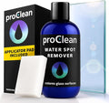 GlasWeld ProClean Hard Water Stain Remover for Glass & Metal – Non-Acid Water Spot Remover with Applicator Pad for Glass, Car Windshield, Shower, Mirror & Boat Windows - Bathroom Cleaning Supplies