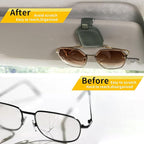 Yuoyar Sunglass Holder for Car, Magnetic Leather Sunglasses Holder and Ticket Card Clip, Car Visor Accessories, 2 Packs (Green)