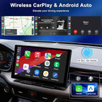 9" Upgraded Wireless Carplay Screen for Car, Built-in Apps Net-Flix YouTube Tiktok, Portable AI Magic Box for Apple Car Play & Android Auto Screen with HD Backup Camera, Voice Assistant, OTA Updates