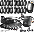 LEDMIRCY R2 Pure White Rock Lights Kit with Rocker Switch Wire Harness 16PCS Rock Lights White for Offroad Trucks ATV UTV SUV Underglow Light Trail Rig Light Under Body High Power Waterproof