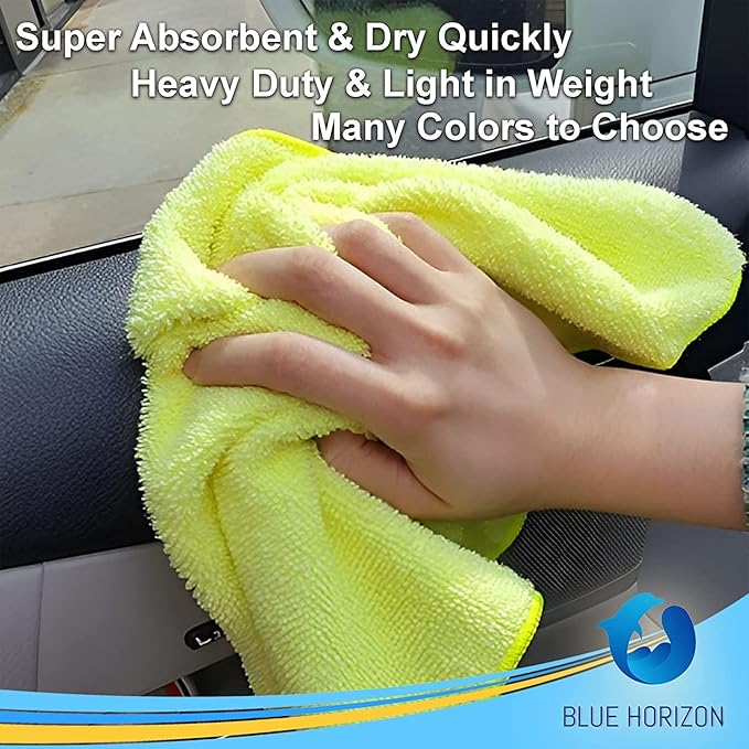Microfiber Cleaning Towels, Pack of 24, Ultra Soft Plush Washcloth, All Purpose Premium Microfiber Detailing Cleaning Cloths Reusable Shop Towels (16" x 16", Royal Blue)