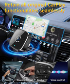 Wireless CarPlay Adapter for iPhone,Mini USB Design,2026 Upgrade with Built-in Wired for Apple CarPlay Plug and Play Fast Stable Connection Car Play for iPhone & Android (A1)
