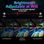 Car Interior LED Light Kit with App Control, RGB Multicolor Ambient Lighting Strip, Smart Music Sync Neon Accent Lights for Vehicle Interior