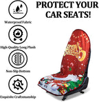 Car Towel Seat Cover, Christmas Performance Microfiber Washable Non Slip Vehicle Front Seat Covers, Sweatproof Automotive Interior Chair Protectors, Universal for SUV Automobile Truck
