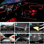 DEHERANE Interior Car LED Strip Lights, RGB 6 in 1 Ambient Lighting Kit with 315 inches Integrated Fiber Optic, 16 Million Colors Car Interior Lights with Wireless APP& Remote Control, Sync to Music
