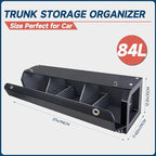 Trunk Organizer SUV with LED Light, Waterproof Leather Car Trunk Storage Organizer with Lights, Large Capacity Sturdy Car Storage Box Powered by 4 AA Batteries (Batteries Not Included)