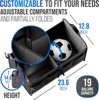Car Trunk Organizer – Large Collapsible Storage Box with Adjustable Compartments – Heavy-Duty Cargo Organizer for SUV, Truck & Car – Non-Slip Waterproof Trunk Storage Bin for Groceries & Tools