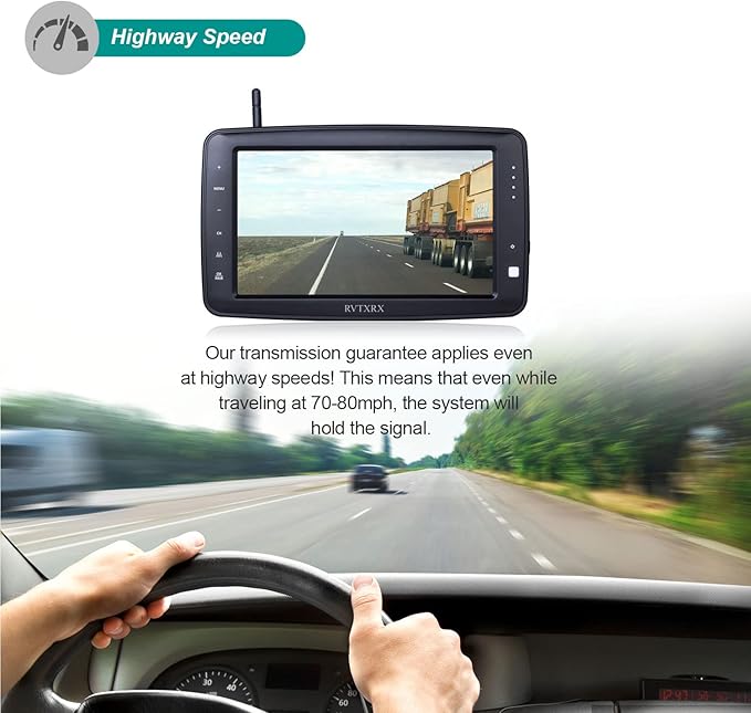 Wireless Backup Camera System with 7 inch Splitscreen, Waterproof Wireless Rear View Camera with Night Vision, Support add 2nd Wireless Reversing Camera for Trailer, RV, Trucks, Horse-Trailer, etc