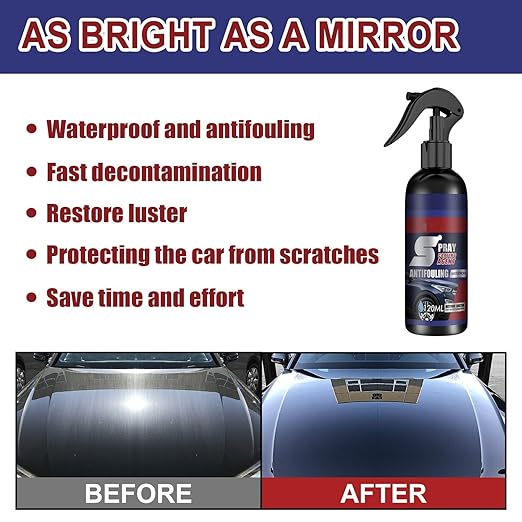 Spray Coating Agent, Ceramic Coating for Cars, High Protection 3 in 1 Spray, 3 in 1 High Protection Quick Car Coating Spray, Fast-Fine Coating Spray,Waterless Car Wash, Pack of 2