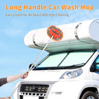 62'' Car Wash Brush with Long Handle, Complete Car Wash Kit, Scratch-Free Car Cleaning Brush Mop Kit with Clay Bar, Wash Mitt, Window Squeegee, Wheel Brush, Storage Bag for Car Truck RV